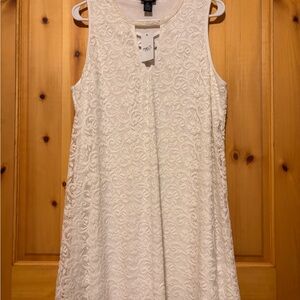 Rue21 White Lace Sleeveless A-Line Dress